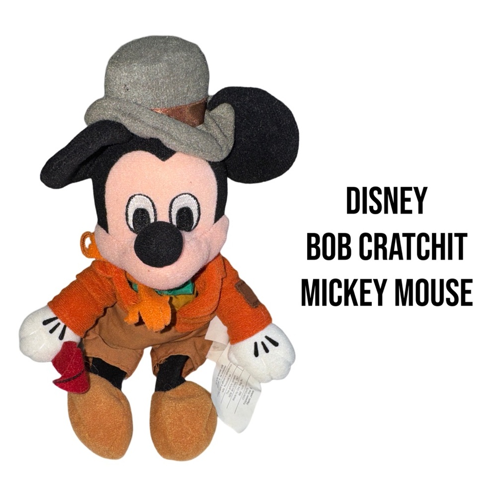 Retired Vintage Disney Mickey Mouse "Christmas Carol" Bob Cratchit Plush